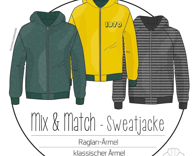Paper cut Mix&Match sweat jacket men | Size XS-XXXXL, ki-ba-doo