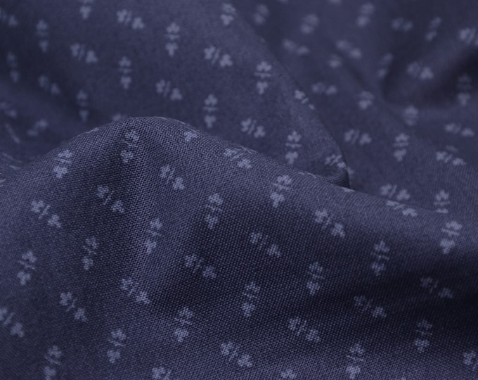 Baumwollstoff grau-blau gemustert von Andover, Makower - 110cm breit - Stoff glatt, gemustert