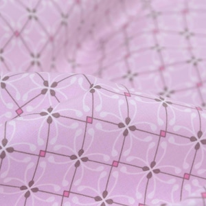 Baumwollstoff Blumen, Karos, rosa, weiß, braun, pink, Patchworkstoff - 145cm breit - Stoff glatt, gemustert