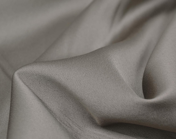 Evening wear satin made of viscose, glossy, solid color, khaki, brown - 115 cm wide - glossy fabric, solid color