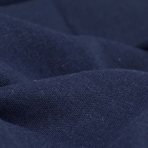 Linen fabric with viscose in plain blue, dark blue - 140 cm wide - fabric linen look, UNI
