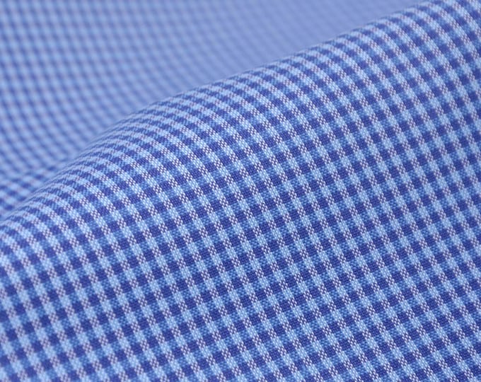 Cotton woven fabric Hamburg by Westfalenstoffe, blue check - 150 cm wide - matte fabric, checks