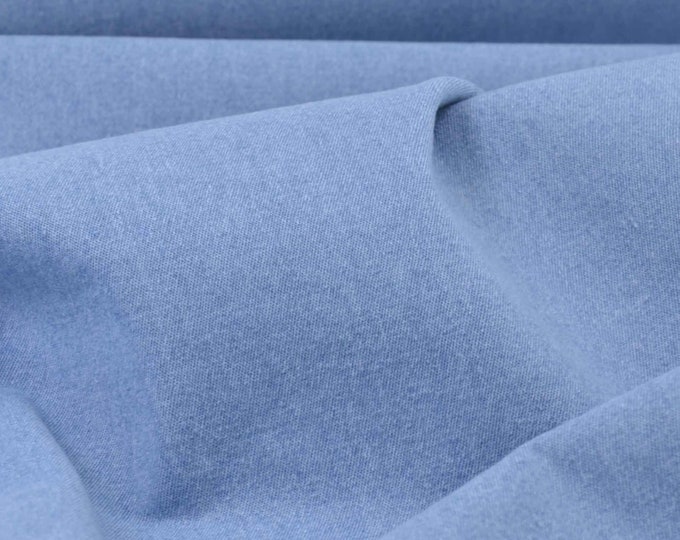 Jeans Stoff Stretch aus Baumwolle uni hellblau, meliert  - 130cm breit - Stoff matt, UNI