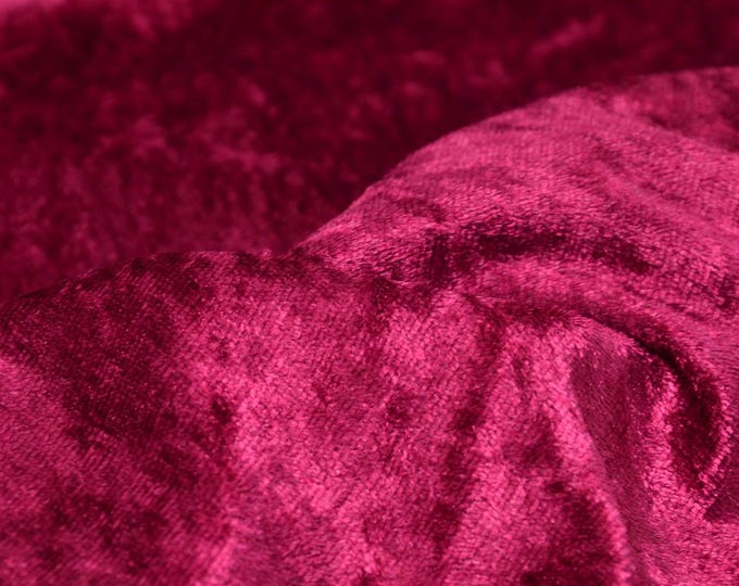 Velvet fabric, panne velvet made of polyester, solid wine red, glossy - 140 cm wide - glossy fabric, solid color