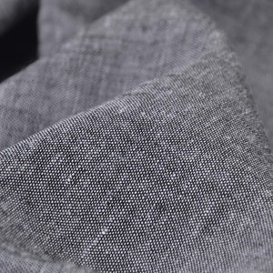 Linen fabric with cotton in plain mottled grey, dark grey - 145 cm wide - fabric linen look, melange