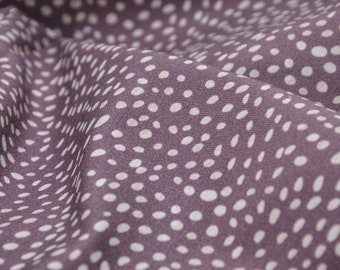 Children's jersey Mini Winter by Swafing, polka dots, purple - 155 cm wide - patterned fabric with polka dots