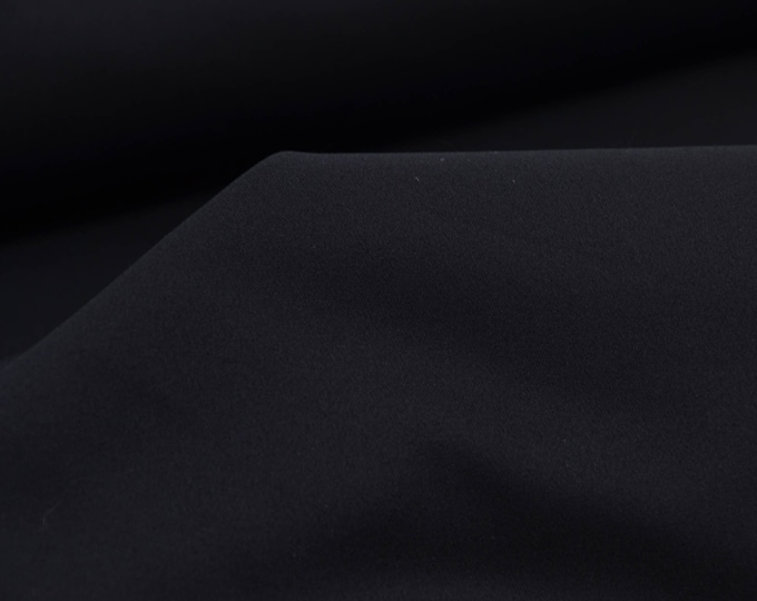 Hosenstoff Baumwollstoff mit Stretch in uni schwarz - 135cm breit - Stoff leicht glänzend UNI
