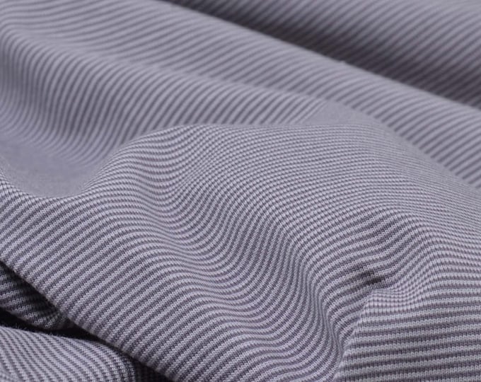 Cotton jersey with thin stripes in light grey, grey, striped - 150 cm wide - matte fabric, stripes