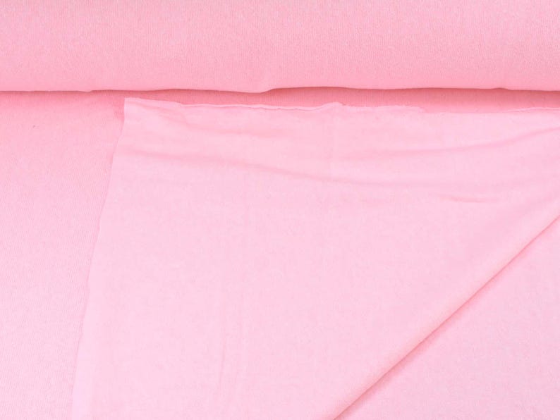 Tejido de punto rosa claro Gillo de algodón de Hilco - 175 cm de ancho - tejido de punto de color liso imagen 9