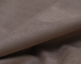 Faux leather/suede trouser fabric, plain, thin, beige/brown - 140 cm wide - slightly glossy fabric, plain