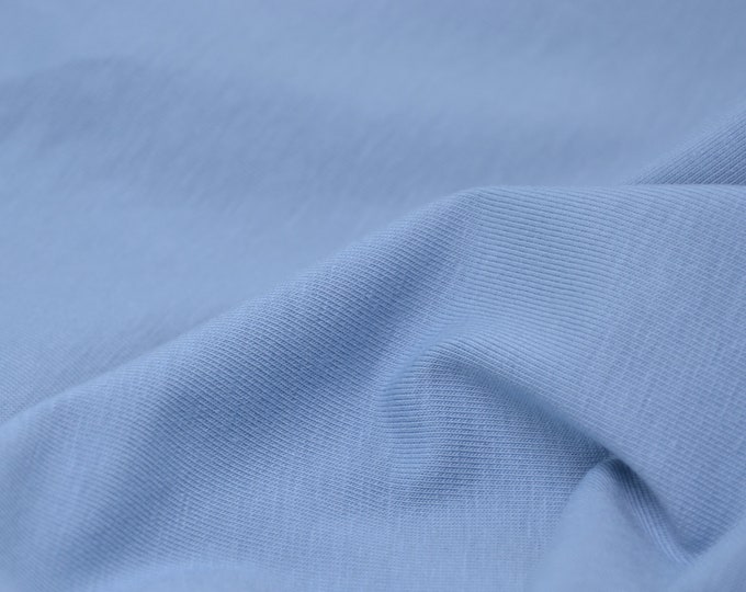 Organic cotton jersey from Mind the Maker in light blue - 170 cm wide - smooth fabric, solid color