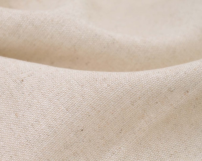 Leinenstoff mit Viskose in uni natur, beige - 140cm breit - Stoff Leinenoptik, UNI