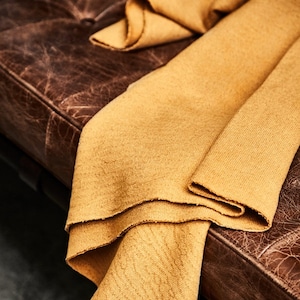 ORGANIC knitted fabric, double face, mustard - Mind the Maker