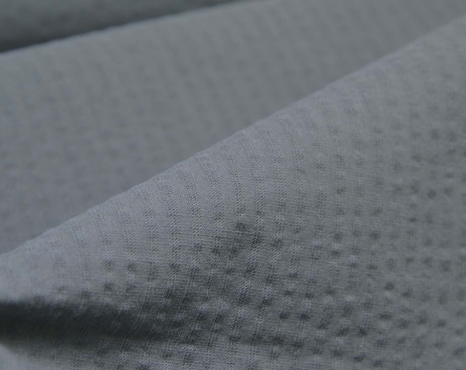 Blouse fabric Seersucker made of cotton in plain grey - 135 cm wide - fabric matt, UNI