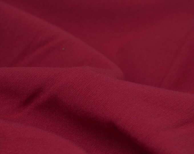 Solid-color cotton sweatshirt fabric in red, dark red, soft - 155 cm wide - smooth fabric, solid color