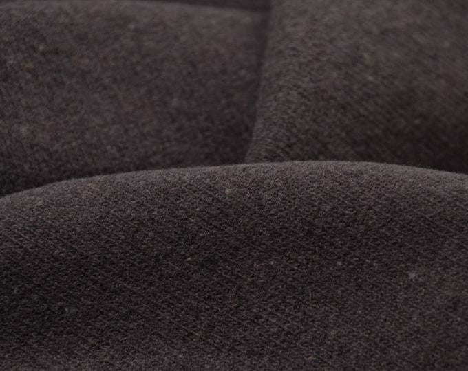 Strickstoff „Gillo“, Baumwolle, braun, dunkelbraun von Hilco - 175cm breit - Stoff matt melange