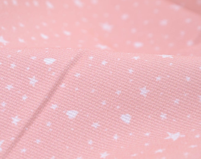 Cotton fabric decorative fabric pink with stars made of cotton - 150 cm wide - fabric patterned patterned