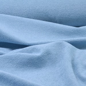 Terry cloth fabric made of cotton Curled Cotton in blue - 185 cm wide - fabric fluffy UNI
