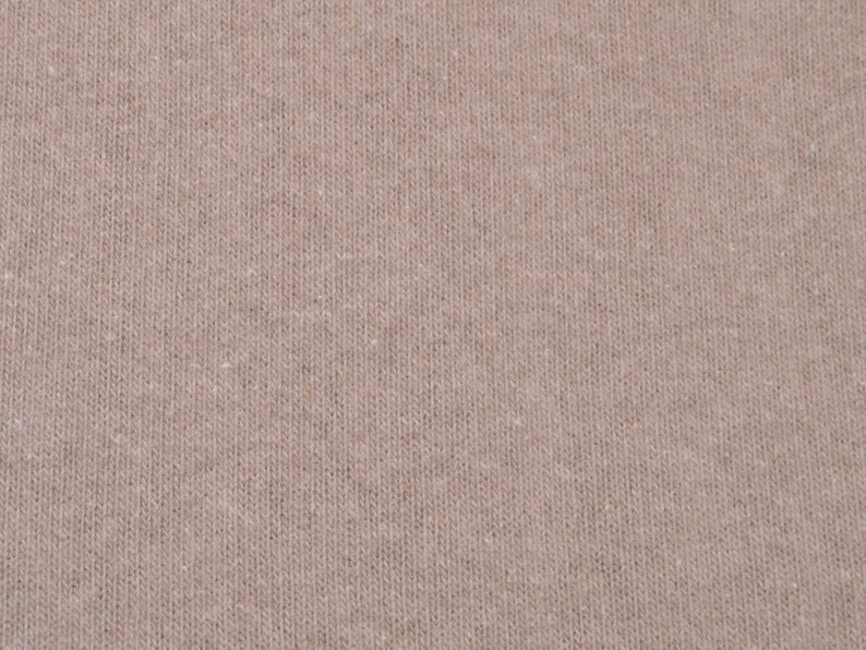 Gillo knitted cotton fabric in beige, natural by Hilco - 175 cm wide - matte melange fabric image 3