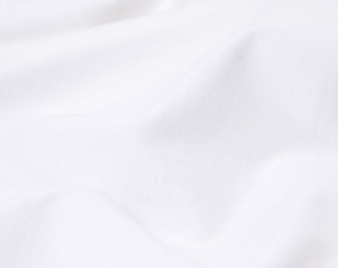 Jersey fabric made of viscose in plain eggshell, cream-white, white - 140 cm wide - smooth fabric, UNI