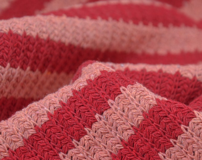 Fibre Mood Strickstoff Streifen rot, rosa, Baumwolle - 150cm breit - Stoff strick, Streifen