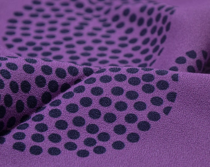 Blouse fabric made of viscose in lilac with circles by Hilco - 135 cm wide - patterned fabric with circles