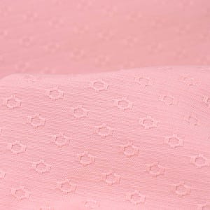 Cotton dress fabric with embroidery in pink, geometric - cm wide - patterned fabric, geometric patterns