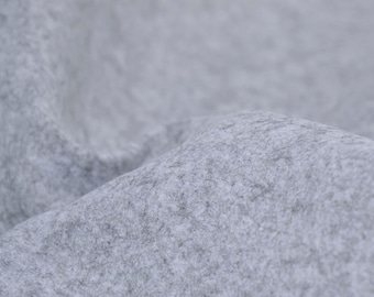 Decorative fabric, 2 mm felt, craft felt, embroidery felt, solid light grey - 100 cm wide - fabric usable on both sides, solid color