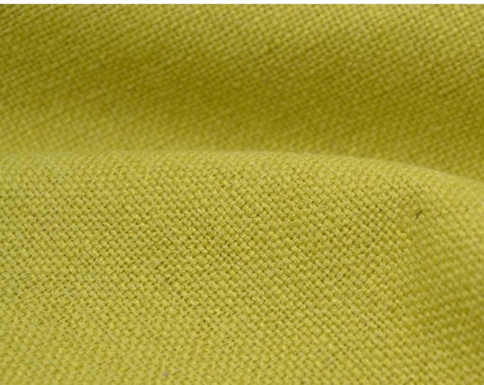 Polsterstoff für Stühle in Leinenoptik in grün, gelb meliert, Melange - 145cm breit - Stoff Leinenoptik, melange