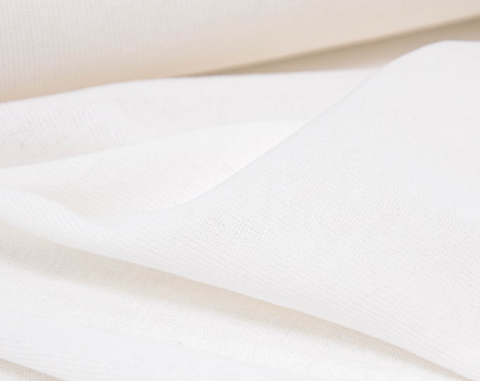 Jersey aus Viskose in uni weiß, dünn - 170cm breit - Stoff glatt UNI