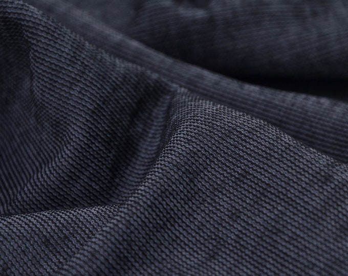 Jersey viscose, cotton black, mottled blue - 150 cm wide - fabric smooth UNI