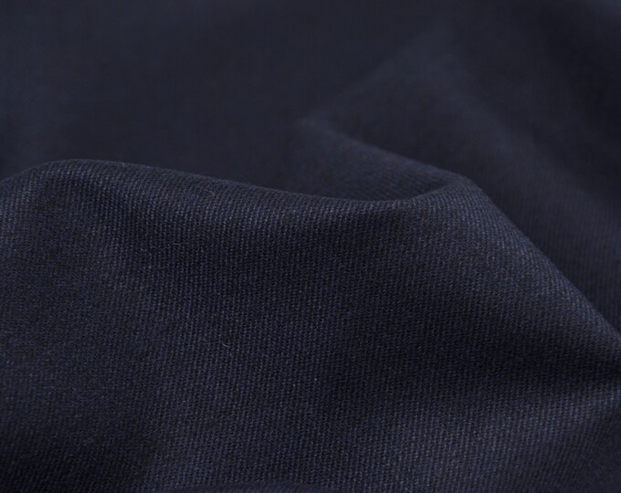 Blouse fabric made of viscose, flannel, dark blue, stretch - 140 cm wide - matt fabric, UNI