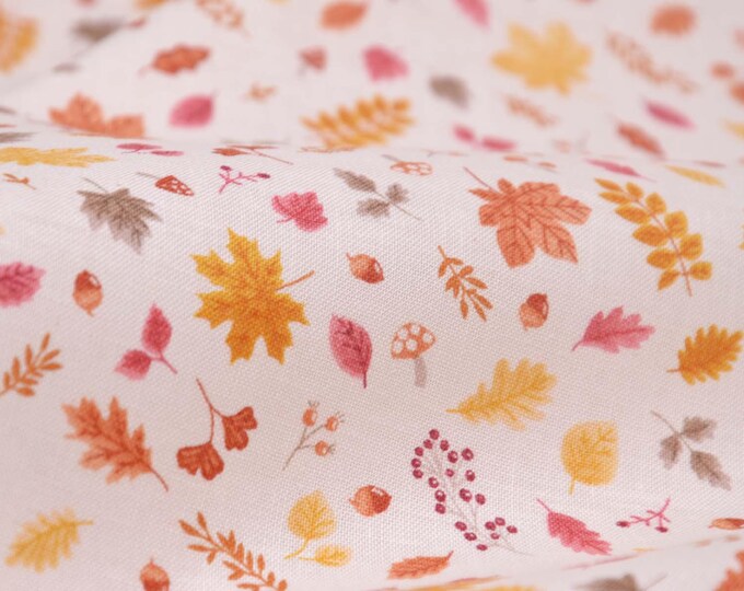 Cotton fabric, patchwork fabric from Makower UK, Autumn, leaves - 110 cm wide - matte, patterned fabric