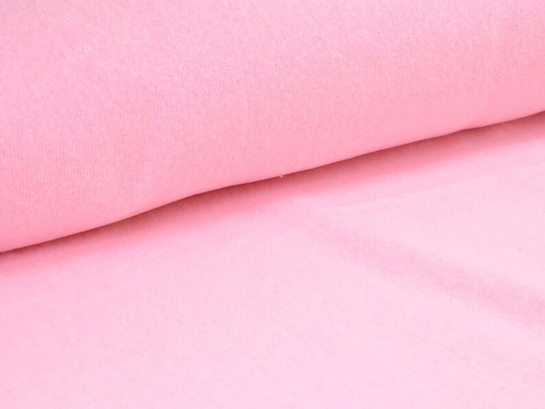 Tejido de punto rosa claro Gillo de algodón de Hilco - 175 cm de ancho - tejido de punto de color liso imagen 4
