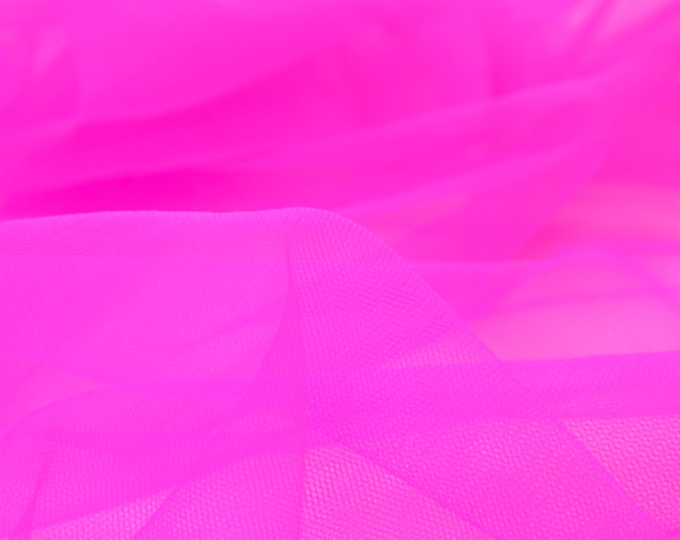 Dekostoff, Tüll, Tüllstoff, fein, uni pink - 160cm breit - Stoff halb transparent, UNI