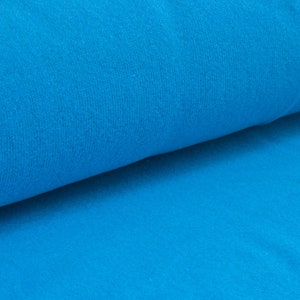Gillo knitted fabric made of cotton in blue and turquoise by Hilco - 175 cm wide - matte melange fabric image 4