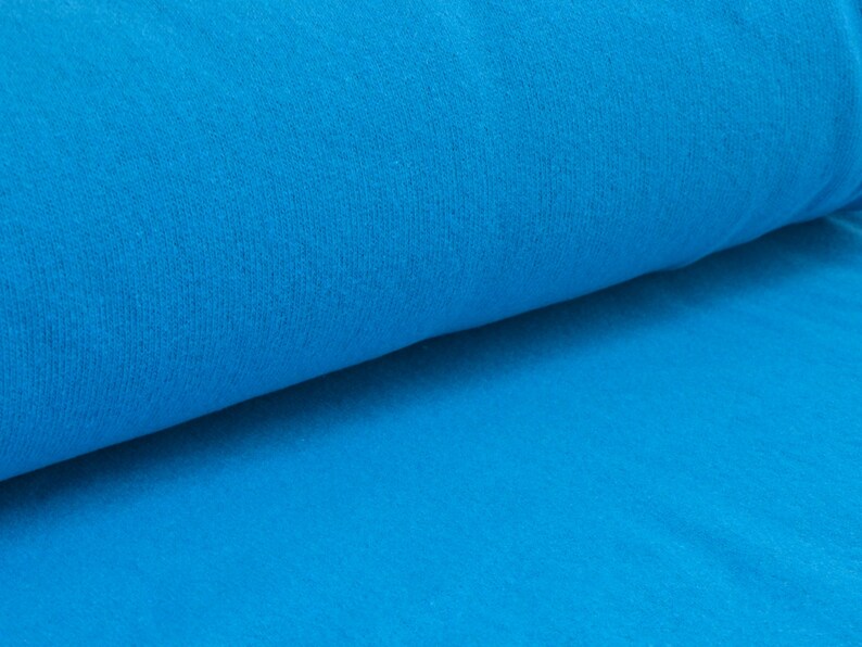 Gillo knitted fabric made of cotton in blue and turquoise by Hilco - 175 cm wide - matte melange fabric image 4