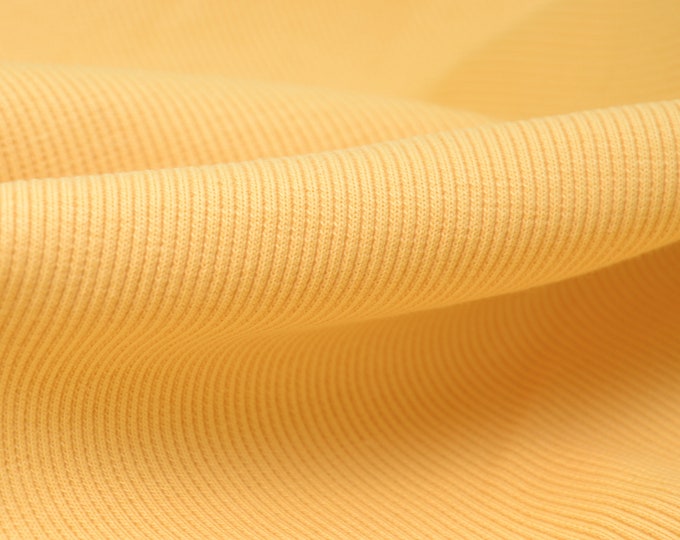 Bündchen aus Bio Baumwolle von Mind the Maker in gelb, hellgelb - 110cm breit - Stoff strick, UNI