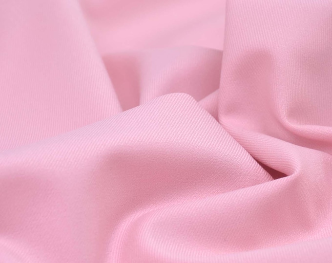 Hosenstoff Köper aus Viskose, Polyester mit Stretch in uni rosa - 140cm breit - Stoff glatt, UNI