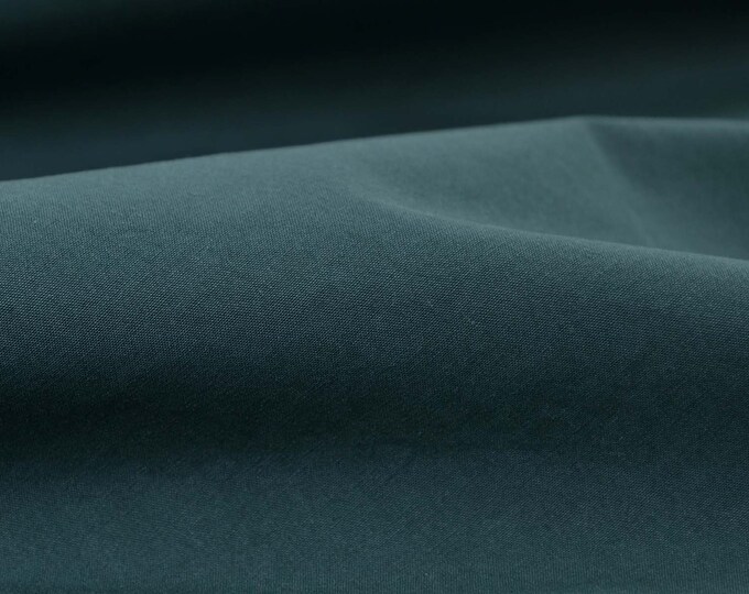 Blouse fabric Fibre Mood 28 Ashley green cotton poplin - 150 cm wide - smooth fabric, solid color