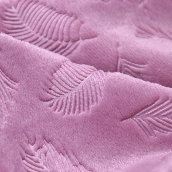 Fleece, Plüschstoff mit Federn in rosa - 155cm breit - Stoff flauschig UNI
