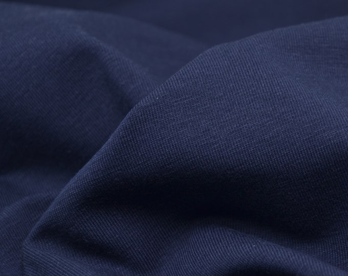 Jersey made of organic cotton by Mind the Maker in dark blue - 170 cm wide - smooth fabric, UNI