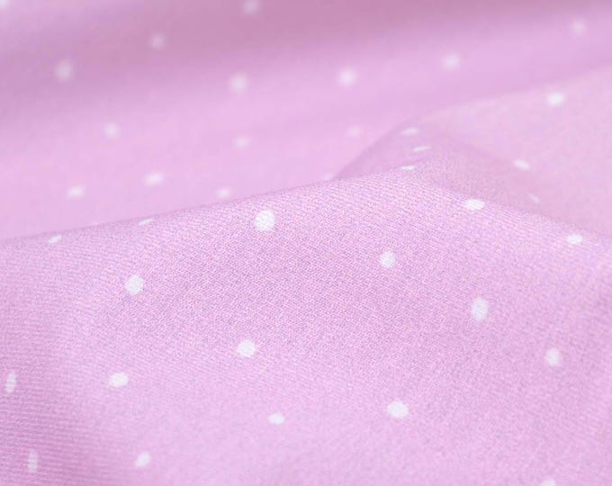 Children's jersey "Heartbeetle" in pink with small white dots by Hilco - 150 cm wide - fabric matt, dots