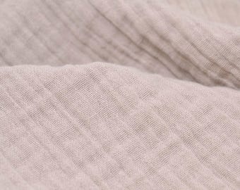 Cotton muslin in solid beige/sand, extra wide - 280 cm wide - matte fabric, solid color