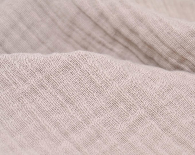Musselin aus Baumwolle in uni beige, sand, extra breit - 280cm breit - Stoff matt, UNI