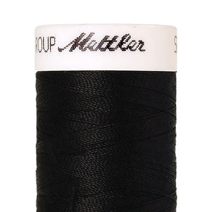 Seralon 200 m col. 4000 (Black) sewing thread from Amann Mettler - High-quality sewing thread for sewing work - 200 meters on the roll - Color Black - Sewing