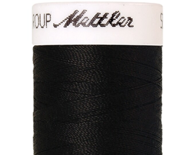 Seralon 200 m col. 4000 (Black) sewing thread by Amann Mettler - High-quality sewing thread for sewing work - 200 meters on the roll - Color Black - Sewing