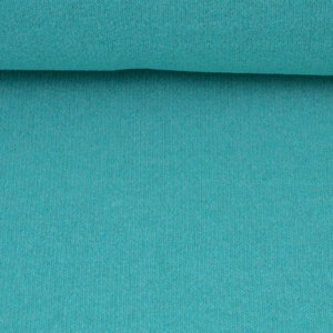 Tejido de punto de algodón Gillo en turquesa y verde de Hilco - 175 cm de ancho - tejido jaspeado mate imagen 5