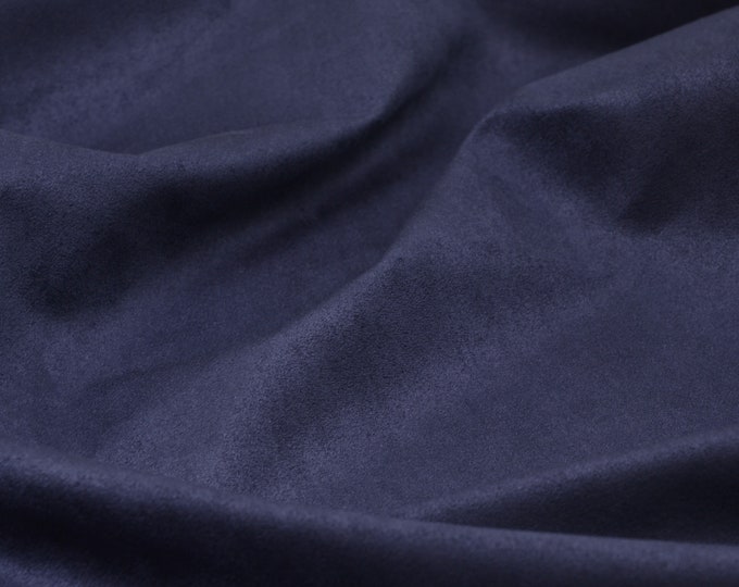 Faux leather/suede trouser fabric, solid color, thin, blue, dark blue - 140 cm wide - fabric slightly glossy, solid color
