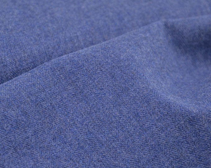 Hosenstoff uni blau, jeansblau meliert aus Baumwolle - 145cm breit - Stoff matt Fischgrat